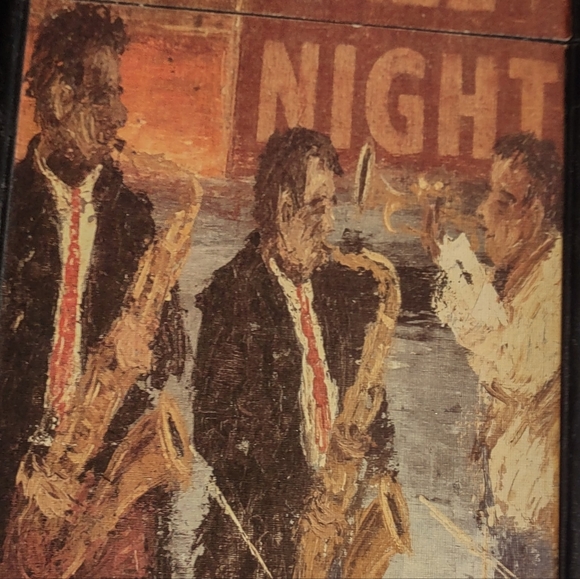 BIG JAZZ NIGHT DECORATIVE WOOD double WINE BOTTLE HOLDER BOX CARRIER STORAGE - Picture 9 of 14